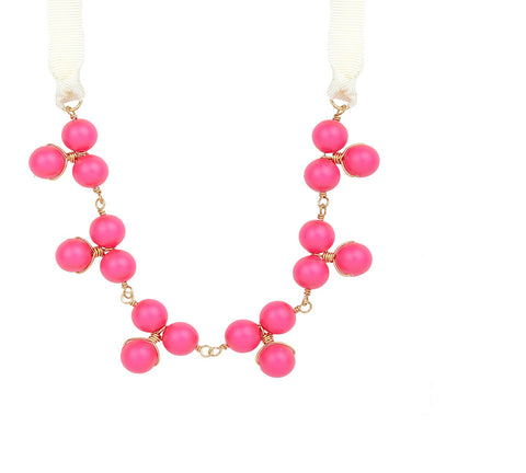 Jackson Mini Neon Pink Bauble Necklace