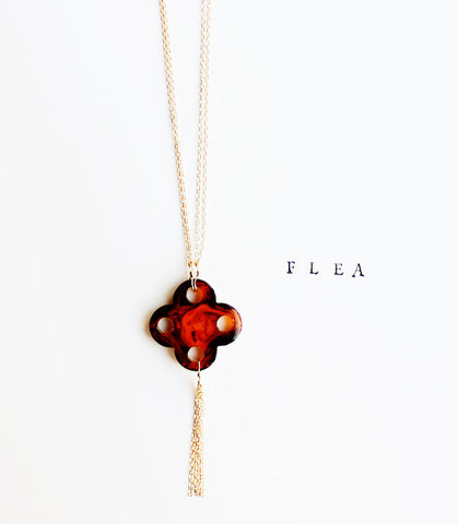 FLEA YSL Tortoise Clover Necklace