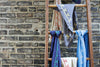 Belmont Square Scarf, French Blue + Light Gray
