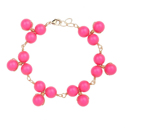 Jackson Neon Pink Bauble Bracelet