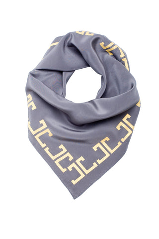 Belmont Square Scarf, Gray + Gold